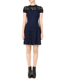 The Kooples Ribbed Lace-Inlay Dress at Bloomingdales